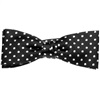 Noeud Papillon et Mouchoir en Soie Enfant Noir à Pois Blancs