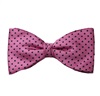 Noeud Papillon et Mouchoir en Soie Rose à Pois Noirs