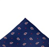Mouchoir de Poche en Soie Bleue avec Motif Cachemire