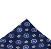 Mouchoir de Poche en Soie Bleue avec Fleurs