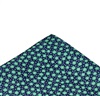 Mouchoir de Poche en Soie Bleue avec Fleurs Vertes