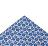 Mouchoir de Poche en Soie Bleu et Gris Fleurs