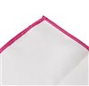 Mouchoir de Poche en Soie Blanc et Magenta à Pois