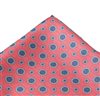Mouchoir de Poche en Soie Orange Corail et Bleu