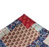 Mouchoir de Poche en Soie Patchwork Bleu et Rouge