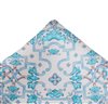 Mouchoir de Poche en Soie Turquoise Imprimé
