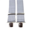 Bretelle Élastique Gris Perle à Carreaux
