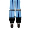 Bretelle Élastique Cuir Bleu Ciel à Rayure Bleu Marine