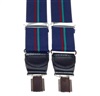 Bretelle Élastique en Cuir Bleu Marine à Rayures