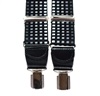 Bretelle Élastique Cuir Carrés Noirs
