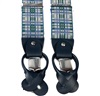 Bretelle Élastique Cuir Carreaux Bleus et Verts