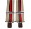 Bretelle Élastique Rayures Beige et Grenat