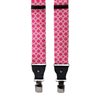 BRETELLE EN SOIE ROSE AVEC MAILLONS BLANCS