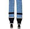 BRETELLE EN SOIE NATURELLE BLEU ROYAL FLORAL