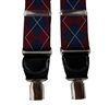 BRETELLE XXL EN CUIR LOSANGES BLEU ET GRENAT