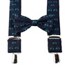 BRETELLE ET NOEUD PAPILLON BLEU MARINE AVEC VESPAS