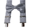 BRETELLE ET NOEUD PAPILLON GRIS BROCARD